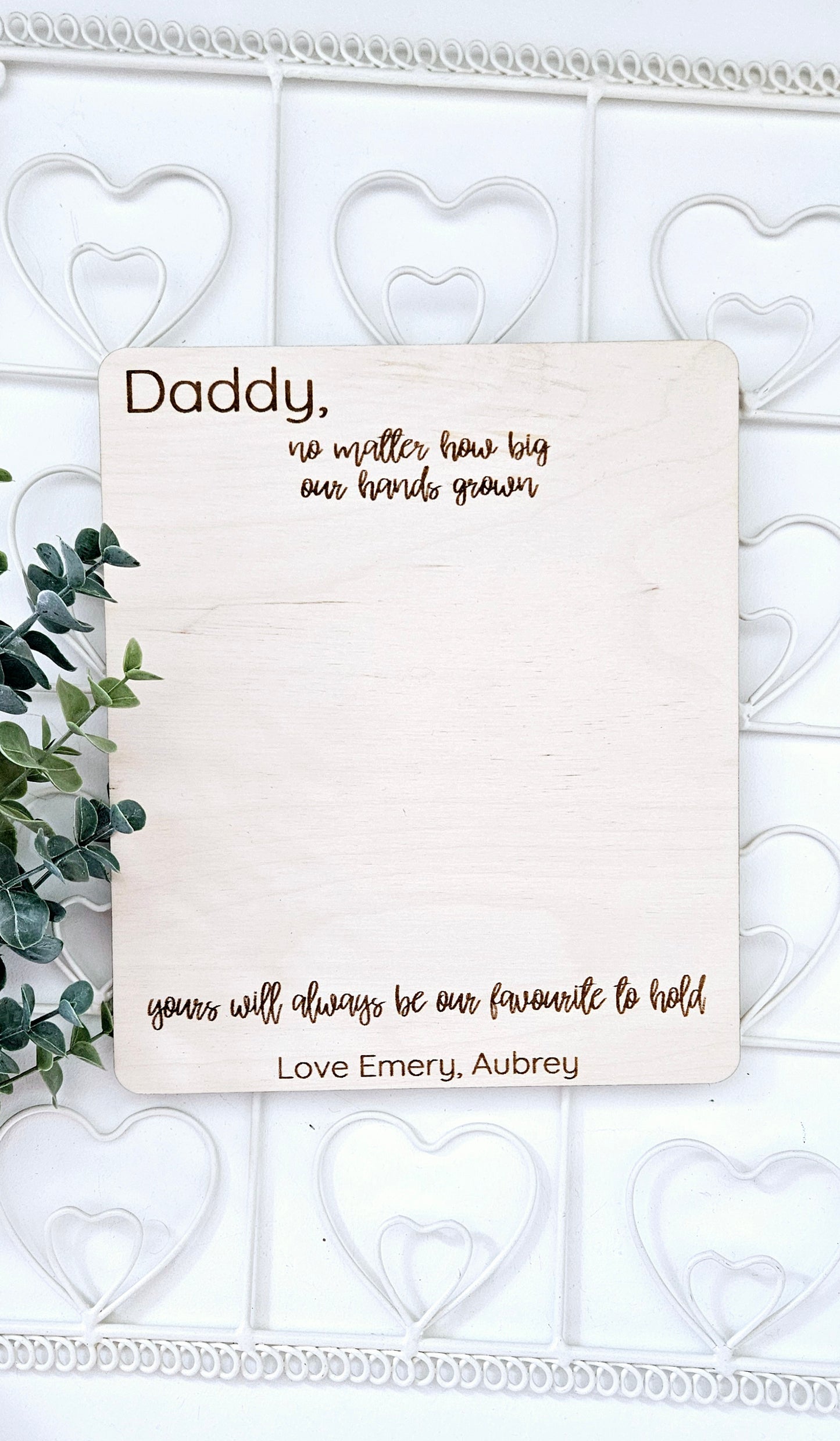 Fathers Day Wood Handprint Sign