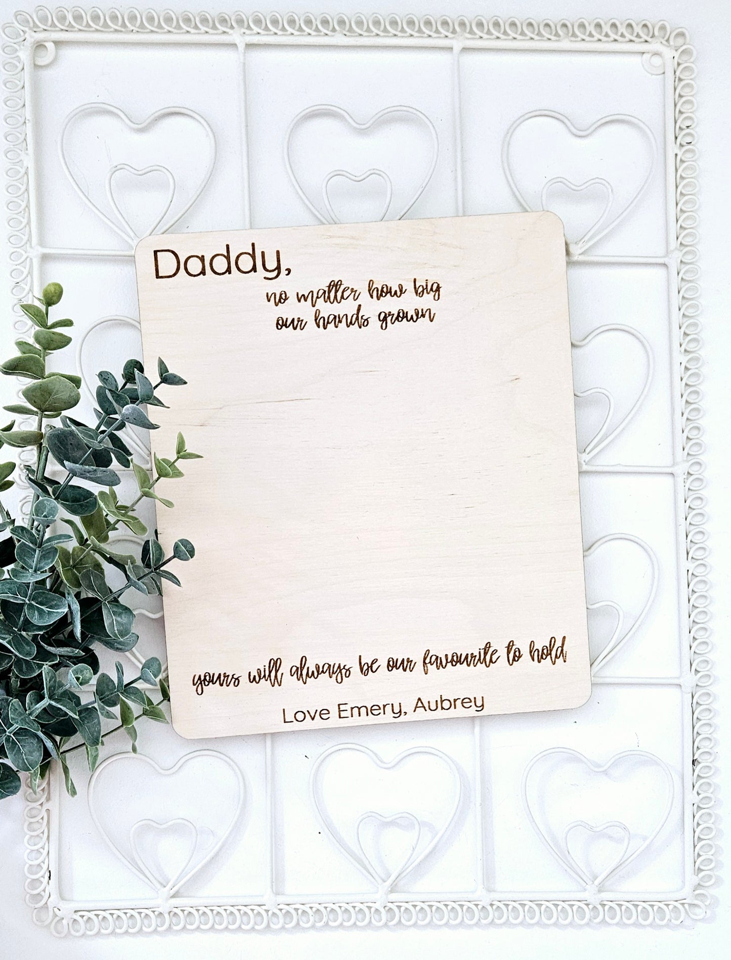 Fathers Day Wood Handprint Sign