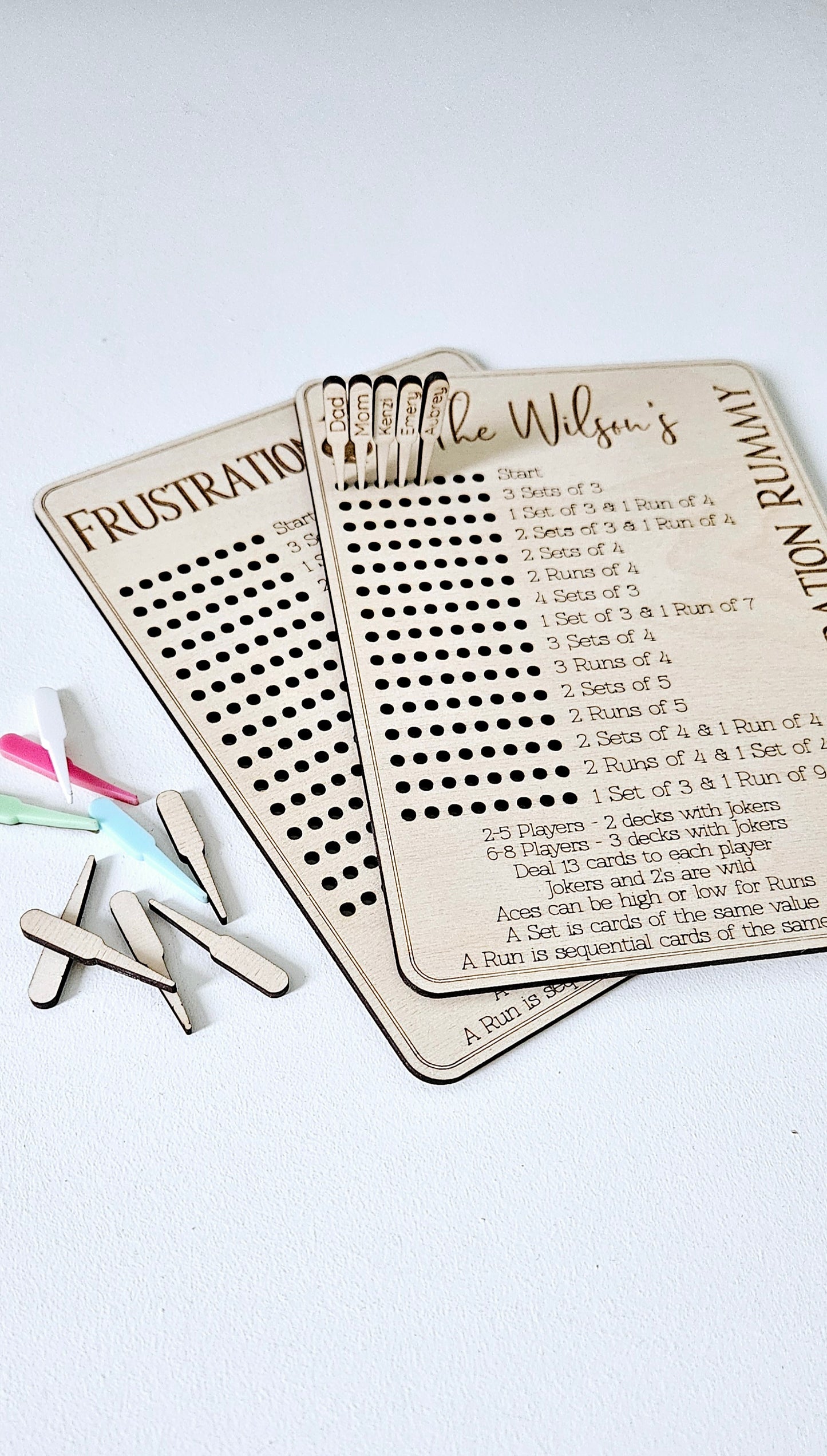 Wooden Frustration Rummy Boards