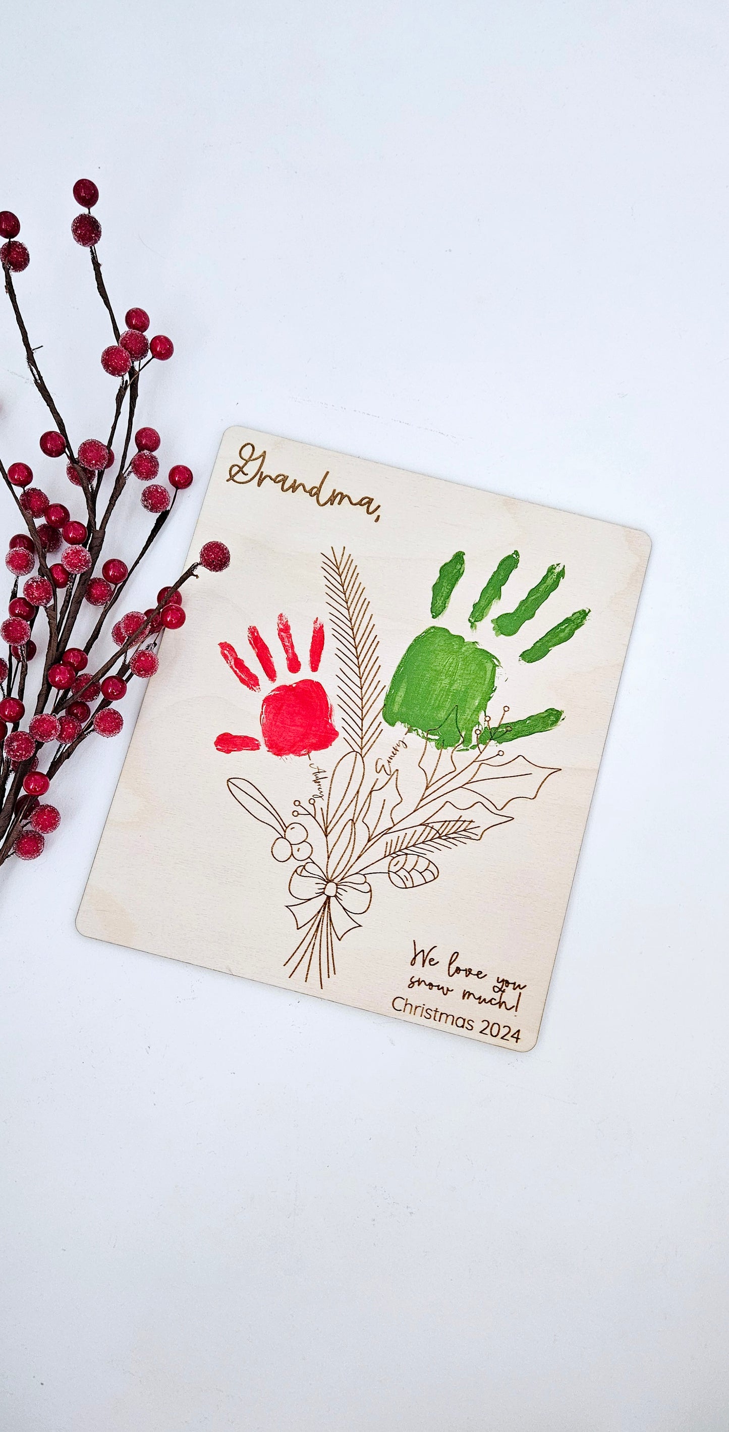 DIY Handprint Sign Christmas Grandma Gift