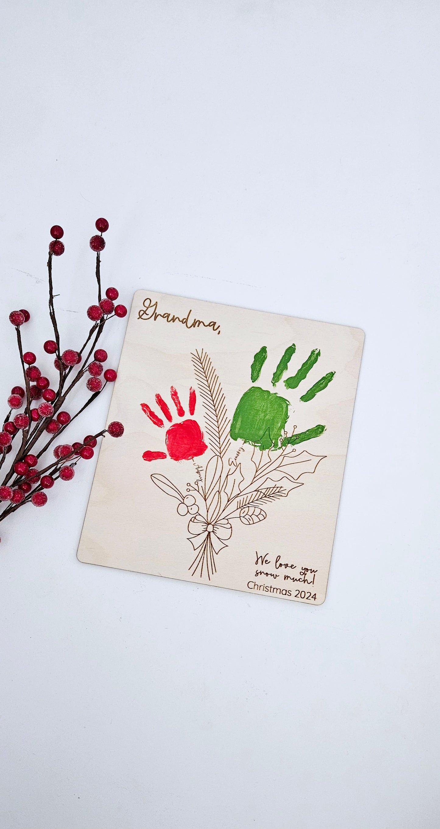 DIY Handprint Sign Christmas Grandma Gift