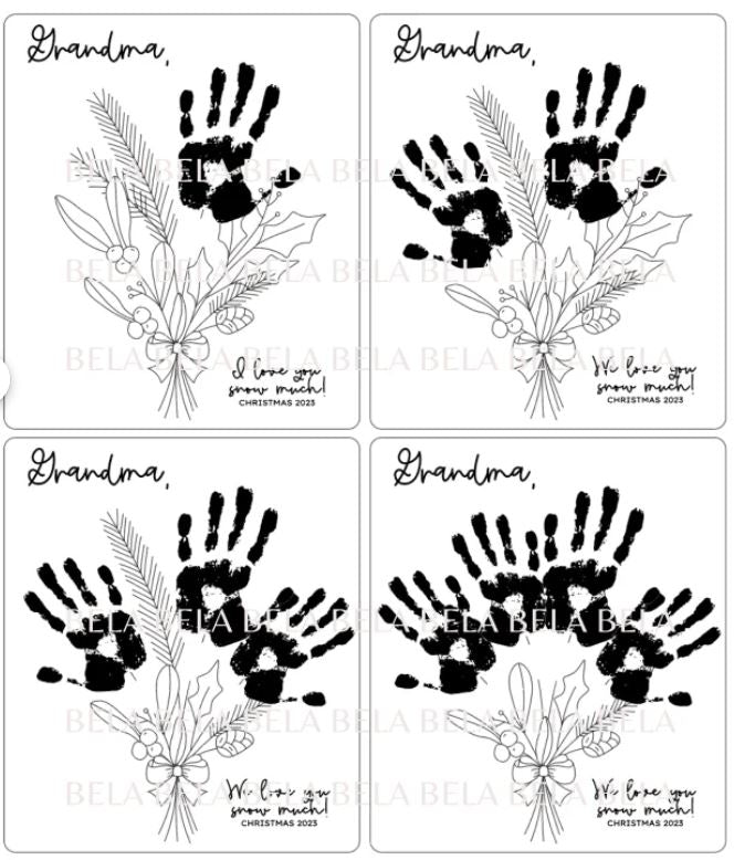 DIY Handprint Sign Christmas Grandma Gift