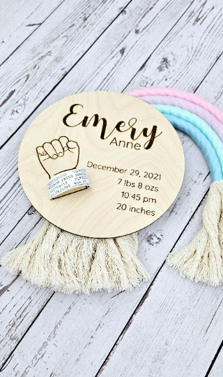 Baby Hospital Band Keepsake Sign