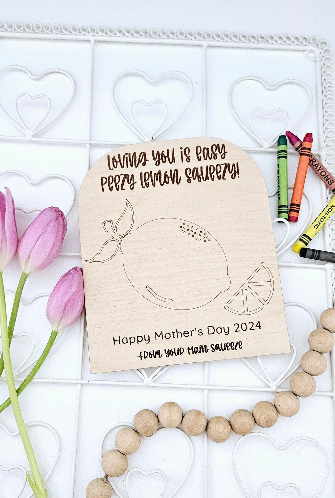 Loving you is easy peezy lemon squeezy DIY Mother's Day sign