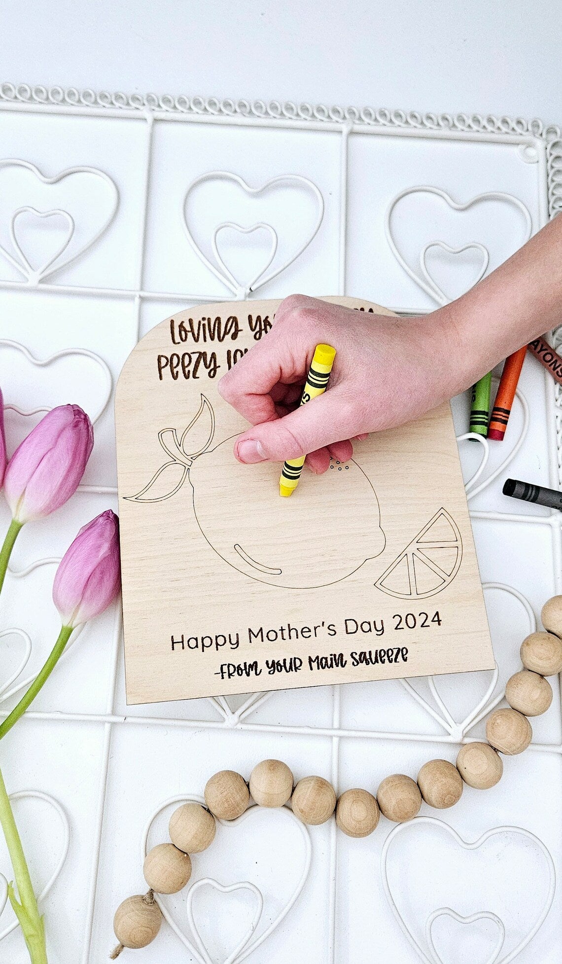 Loving you is easy peezy lemon squeezy DIY Mother's Day sign