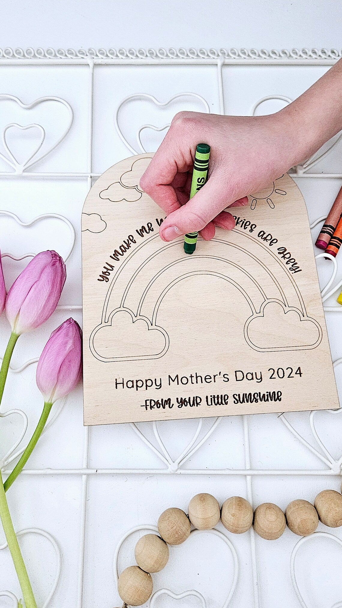 You make me happy when skies are grey DIY sign for Mothers Days