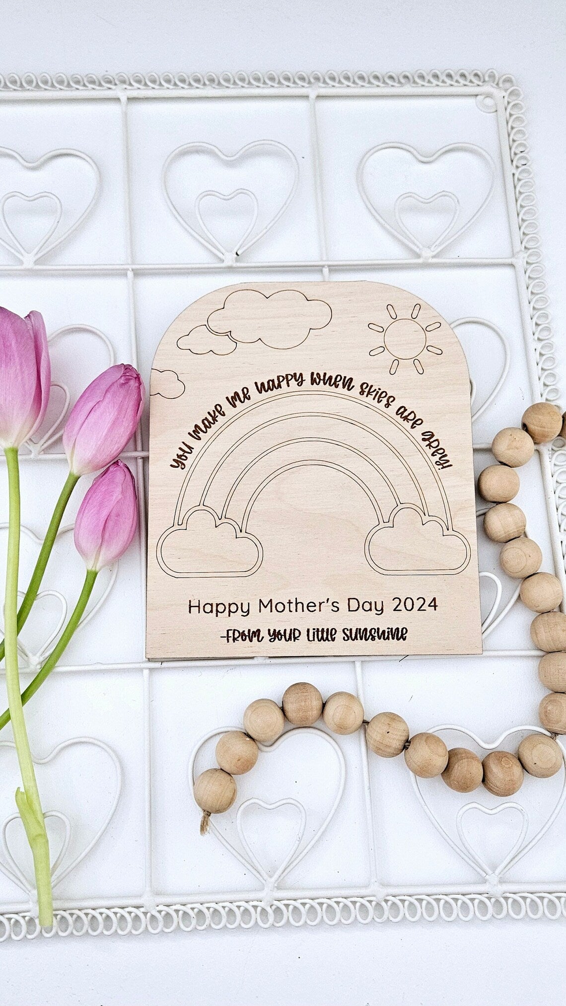 You make me happy when skies are grey DIY sign for Mothers Days