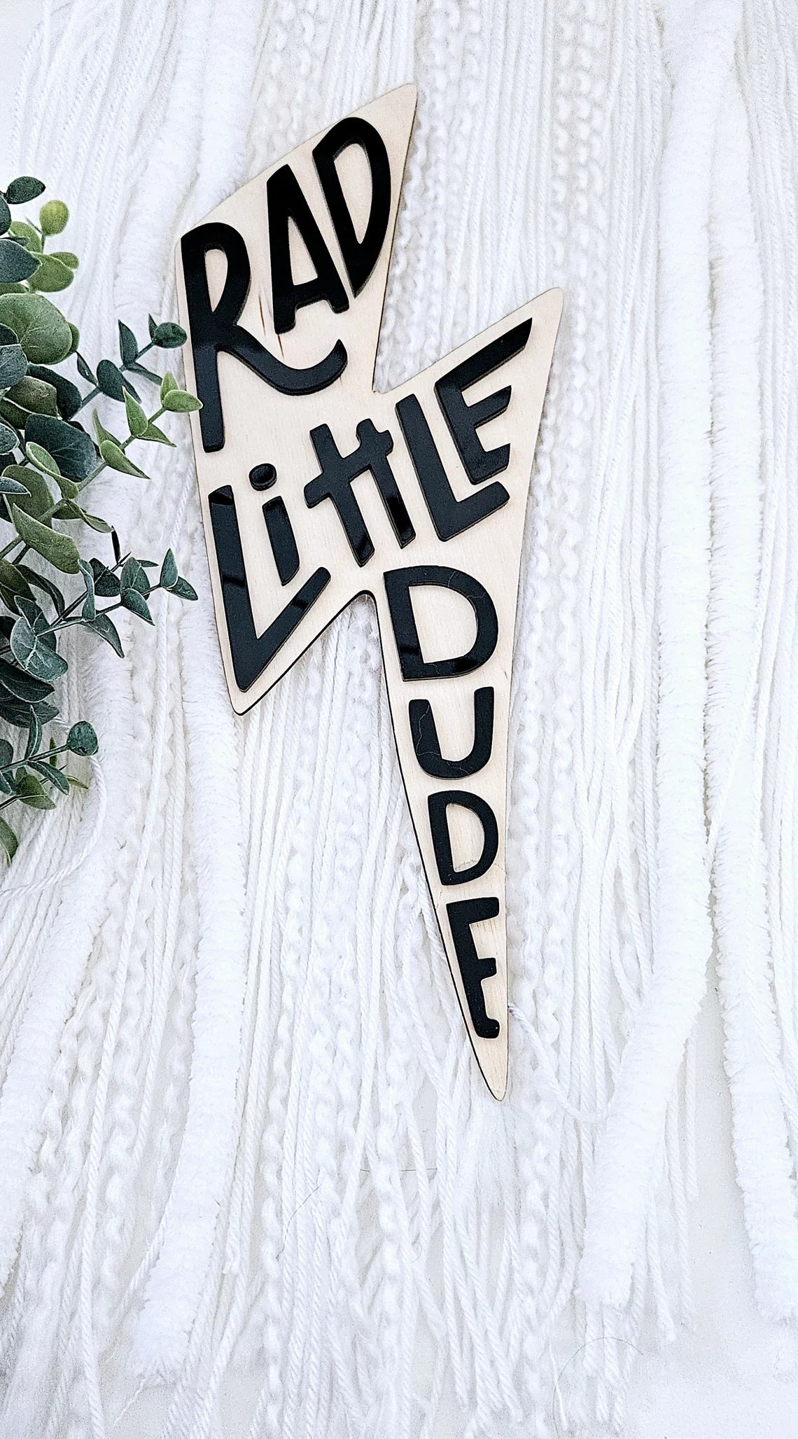 Rad Little Dude Lightning Bolt Sign