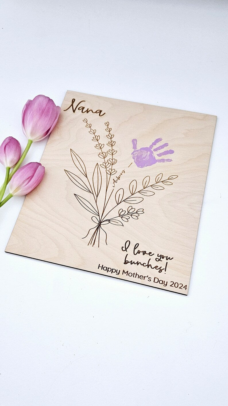 Mother's Day Handprint Floral Bunch Sign