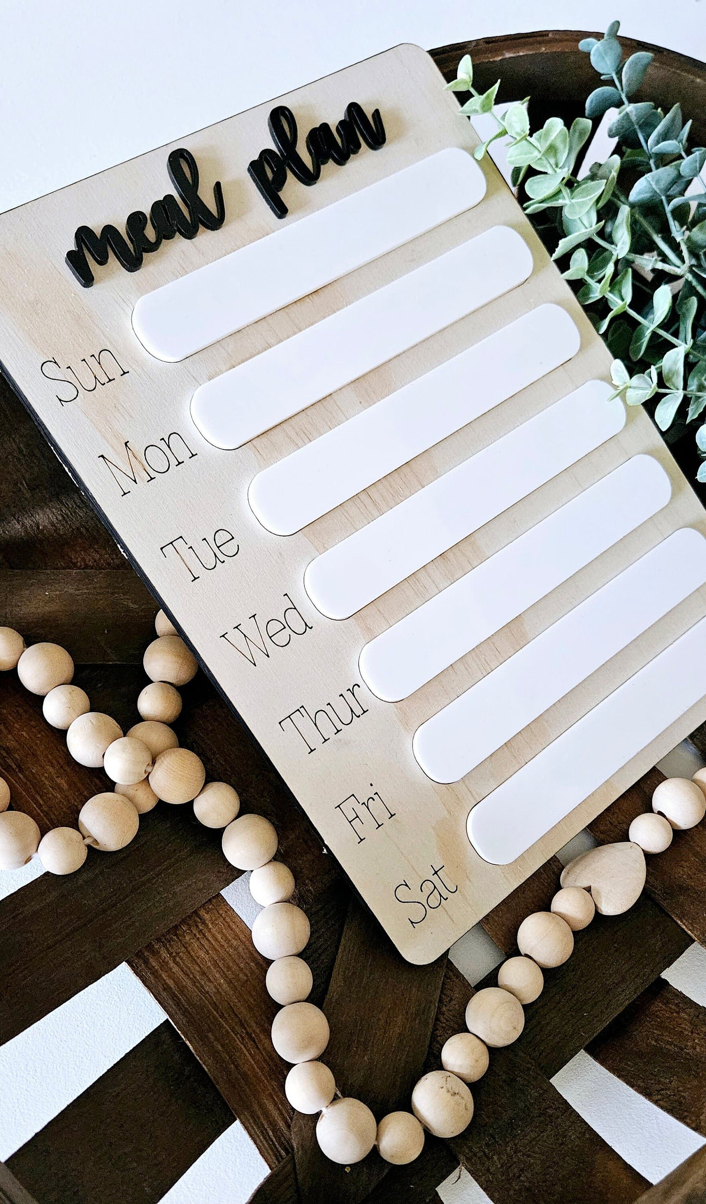 Acrylic Re-usable meal planner
