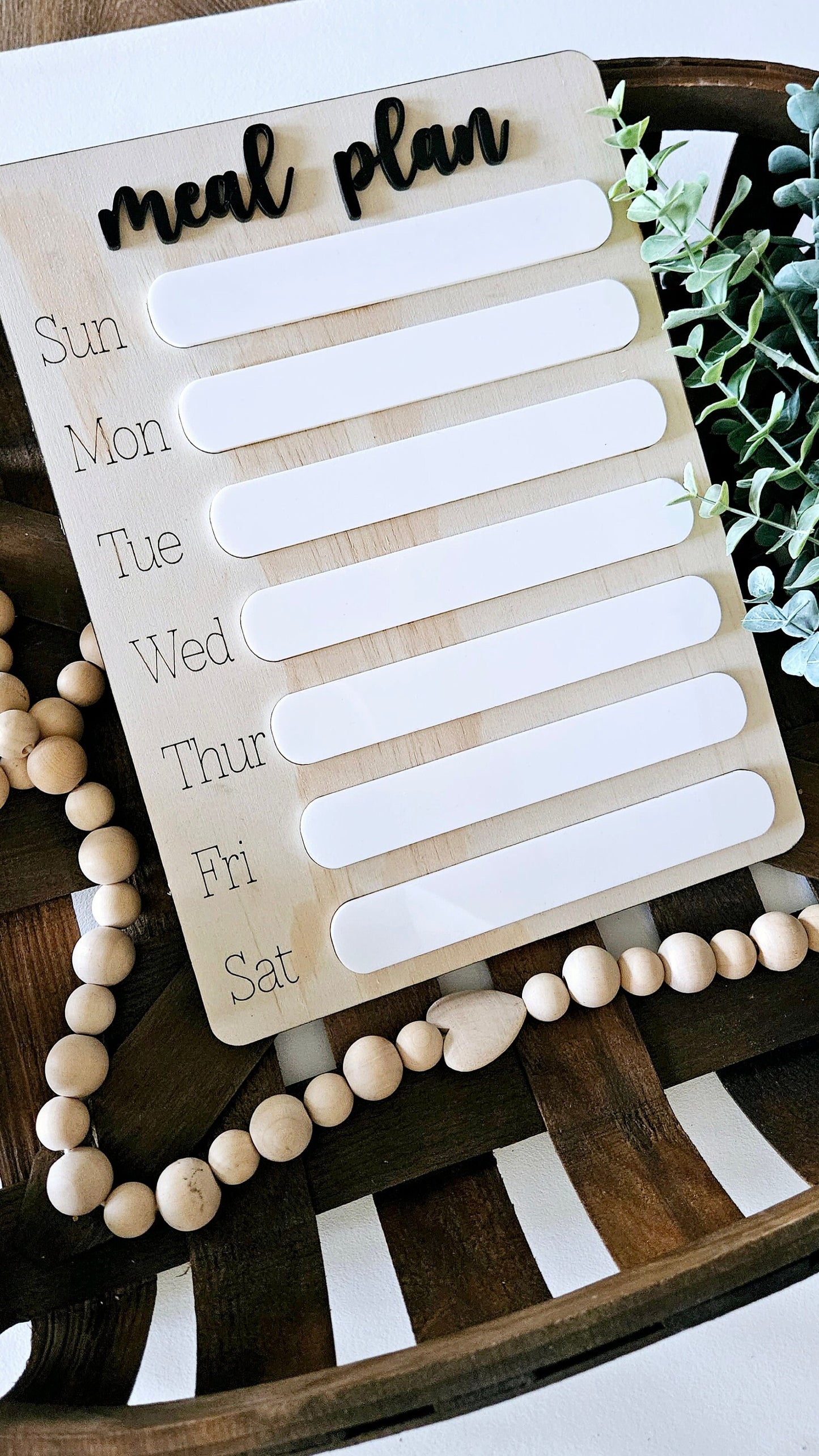 Acrylic Re-usable meal planner