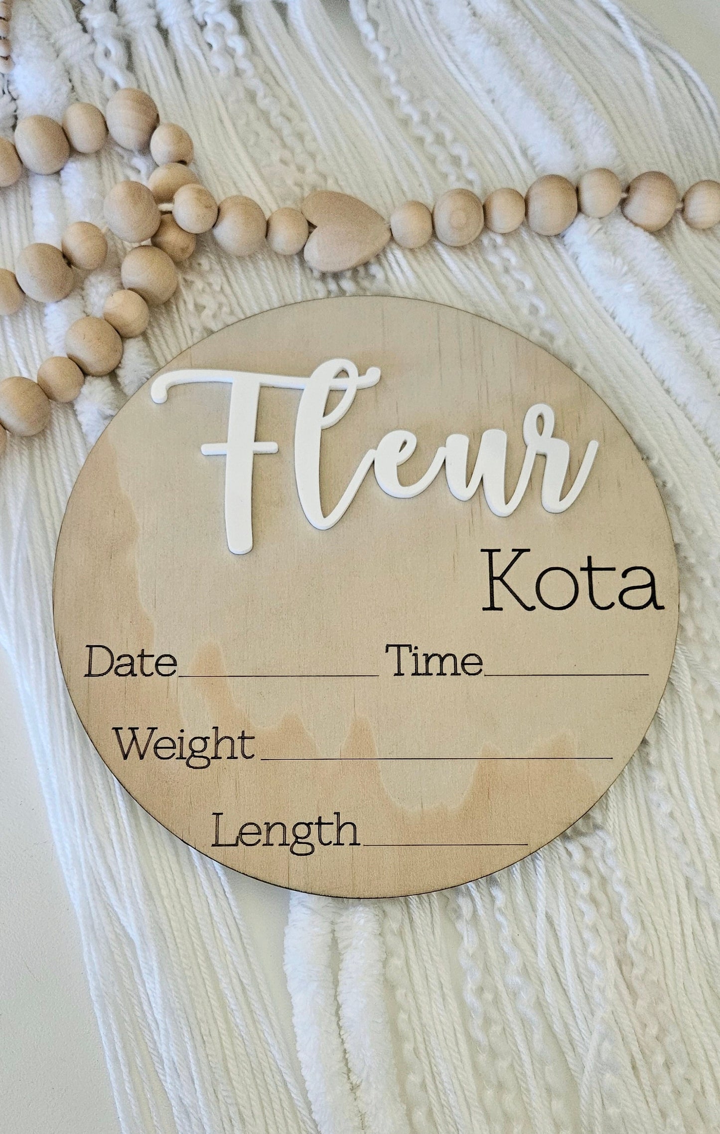 Wooden Birth Announcement Sign