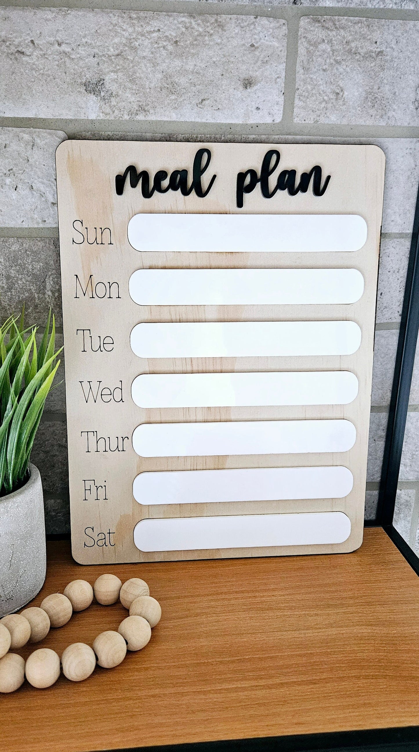 Acrylic Re-usable meal planner