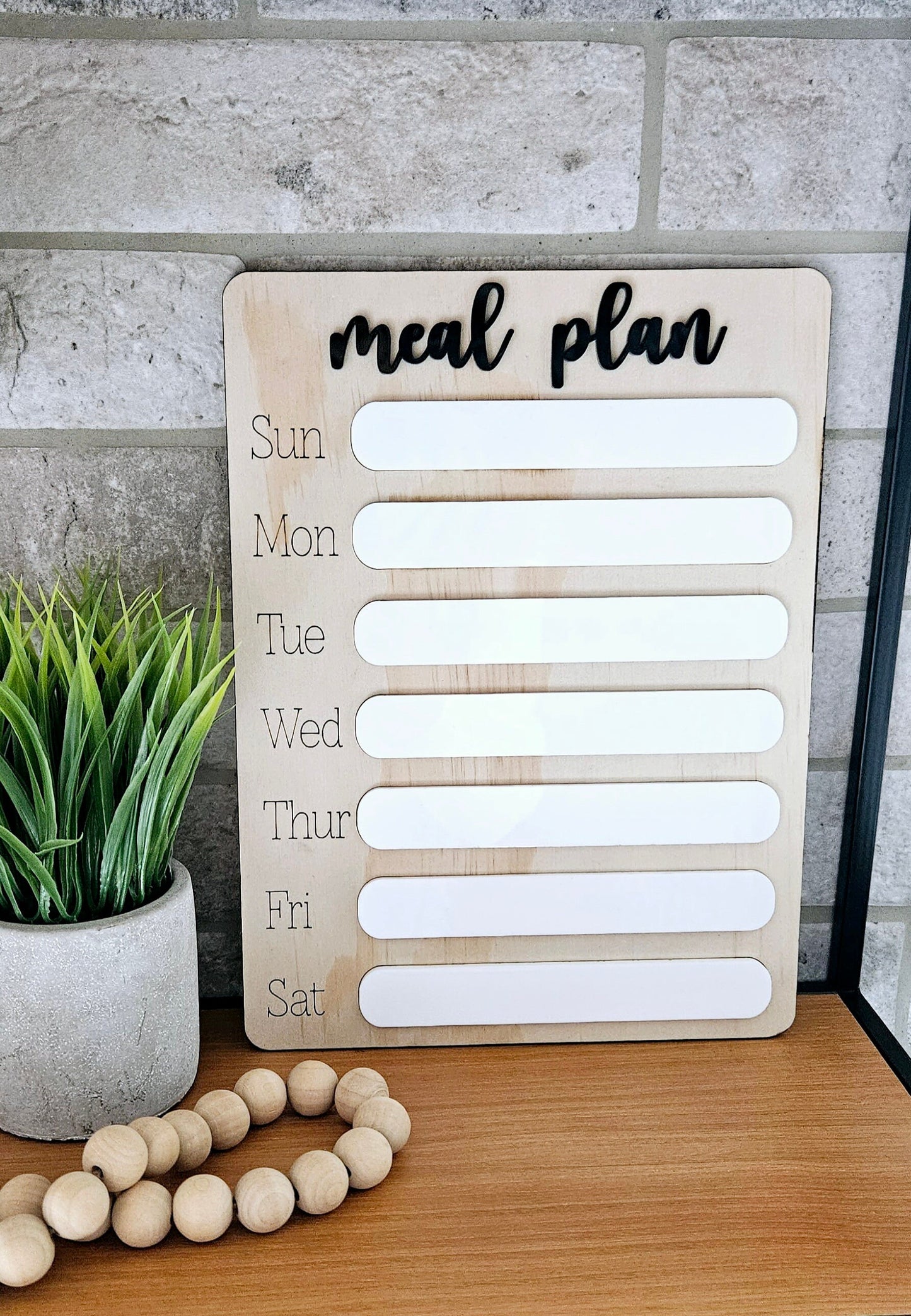 Acrylic Re-usable meal planner