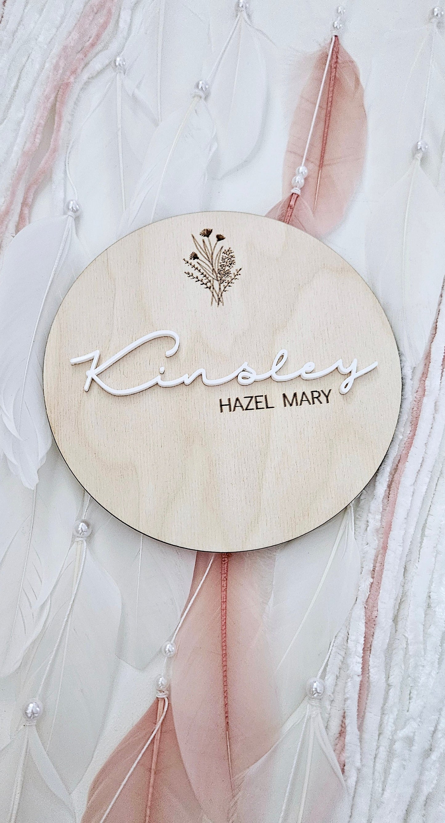 Wooden Engraved Personalized Baby Name Sign