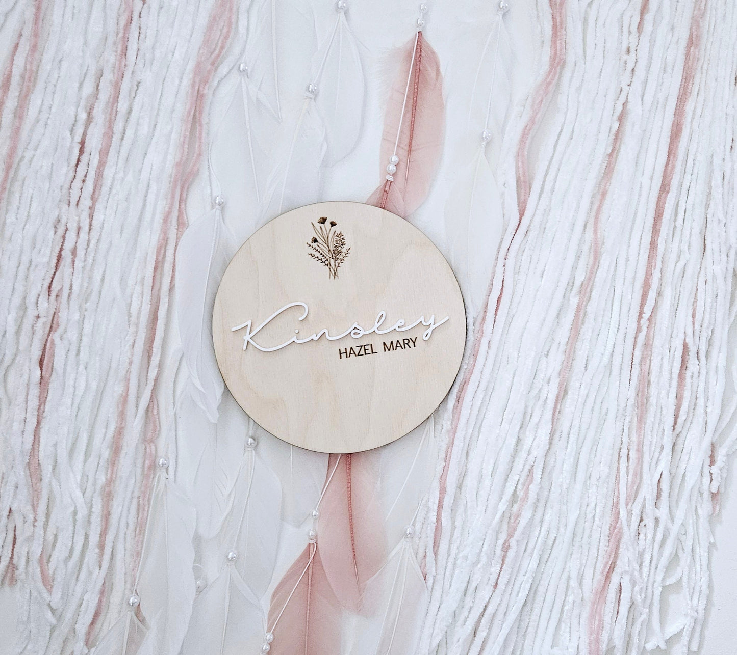 Wooden Engraved Personalized Baby Name Sign