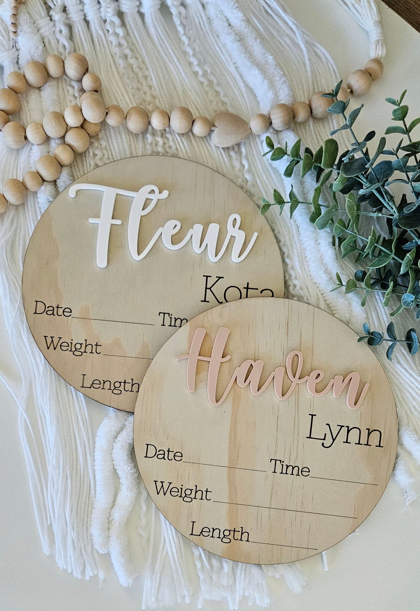 Wooden Birth Announcement Sign