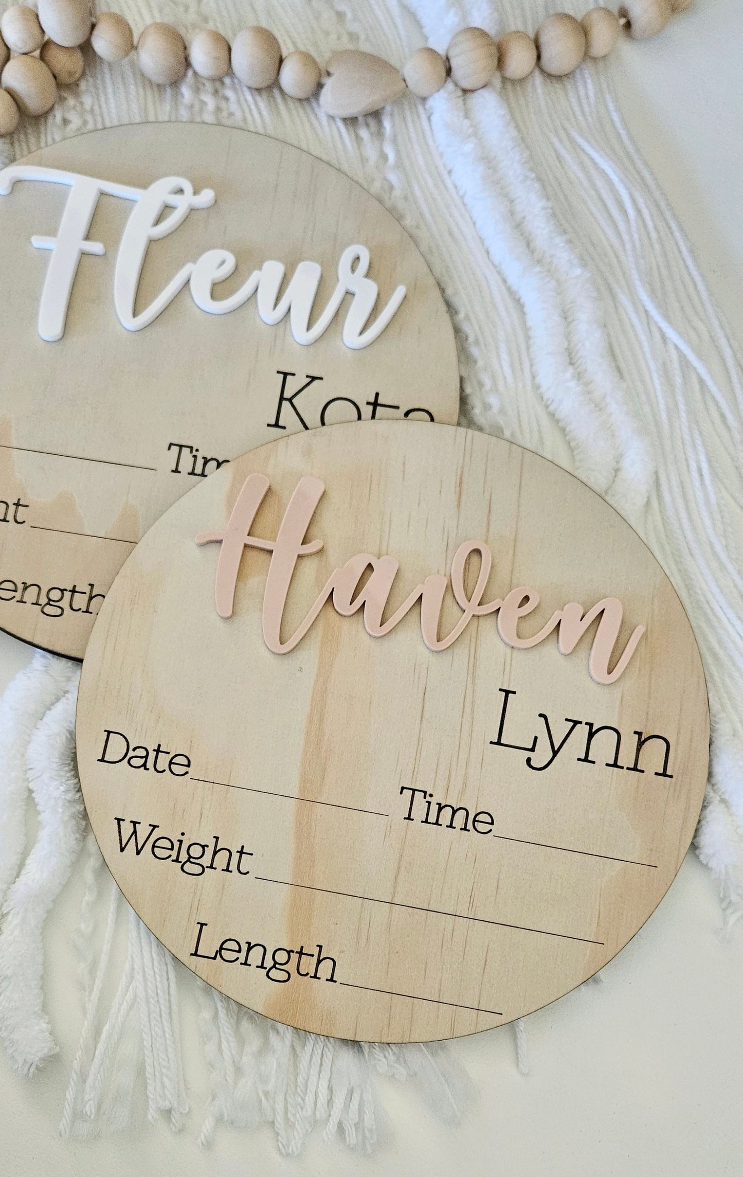 Wooden Birth Announcement Sign