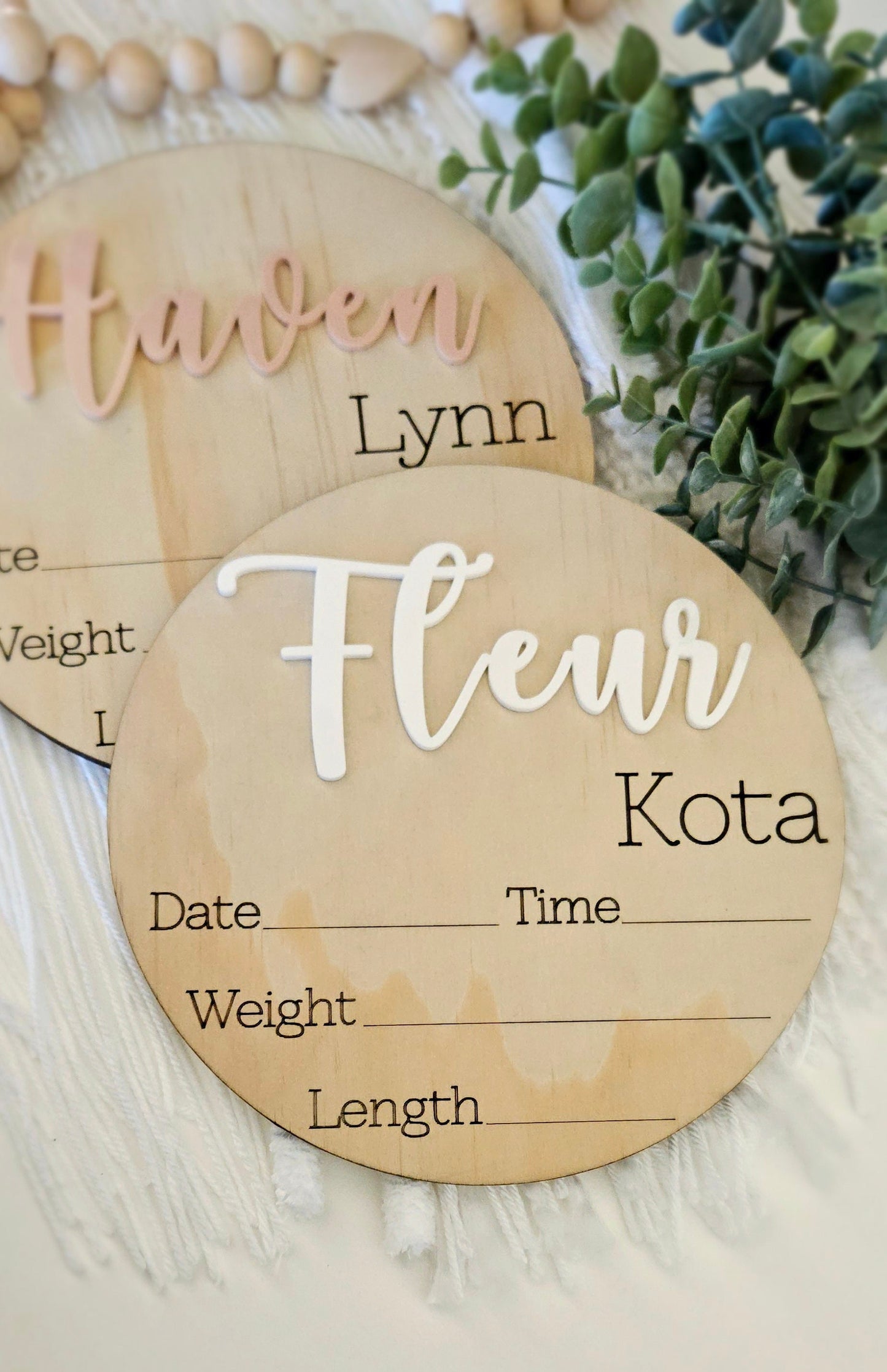 Wooden Birth Announcement Sign