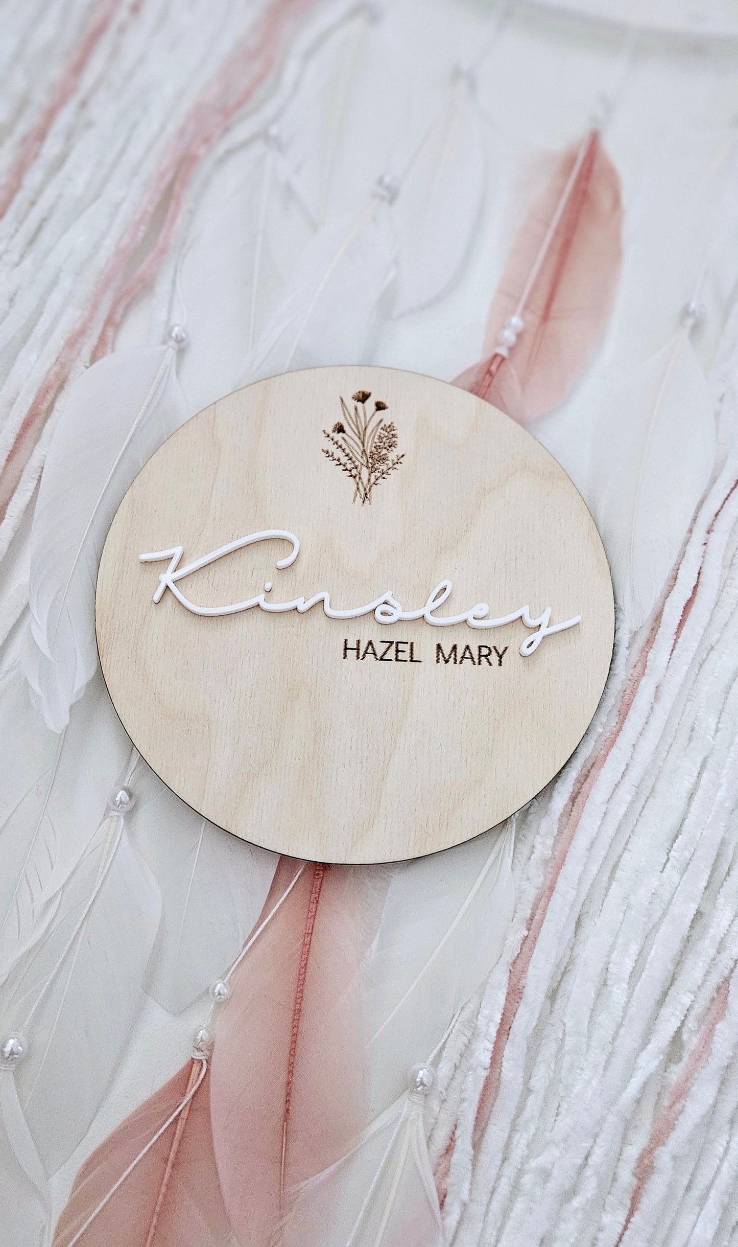 Wooden Engraved Personalized Baby Name Sign