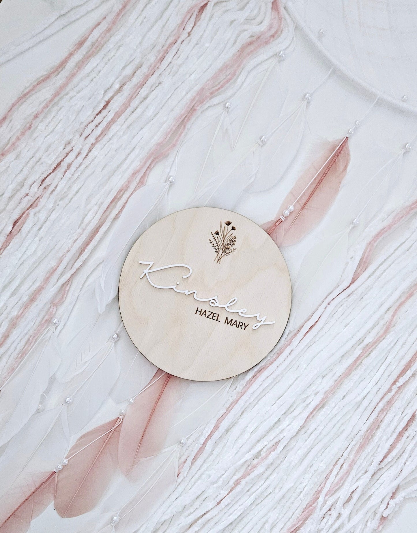 Wooden Engraved Personalized Baby Name Sign
