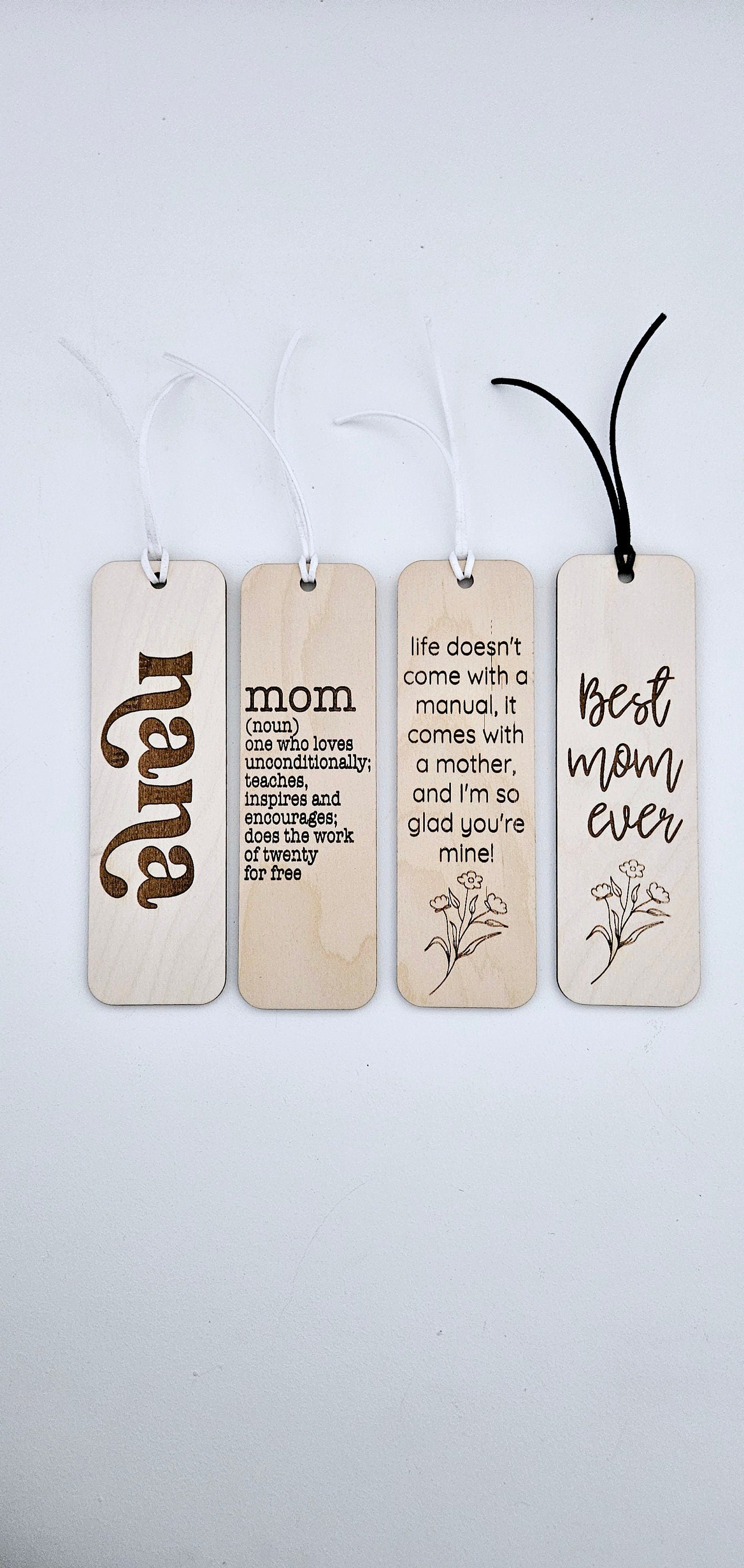 Natural Wood Mom Bookmark