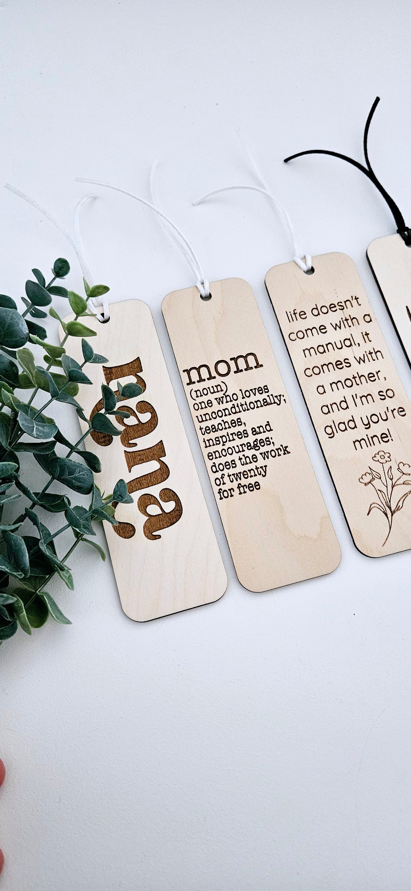 Natural Wood Mom Bookmark