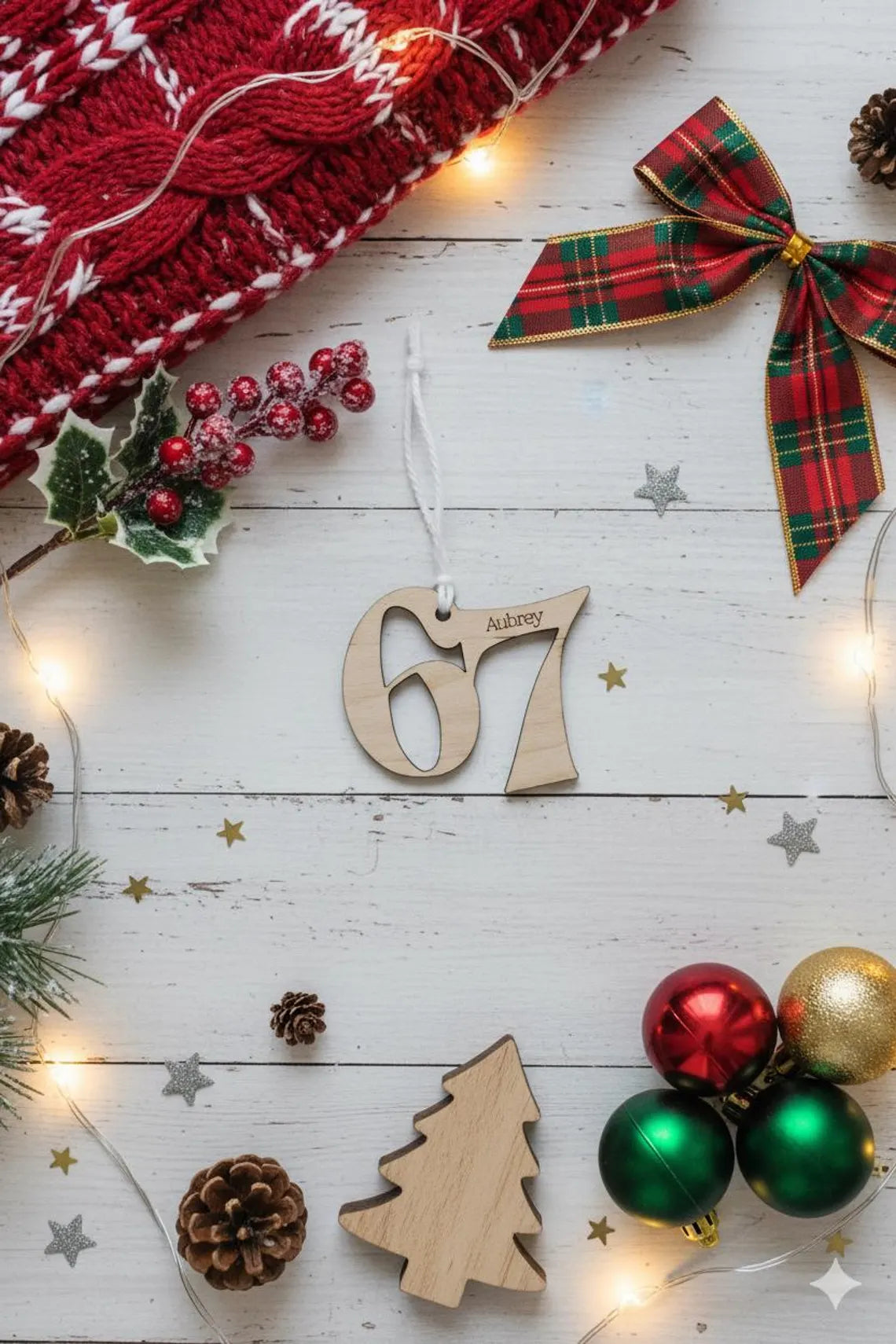 Personalized Viral 67 Wooden Ornament