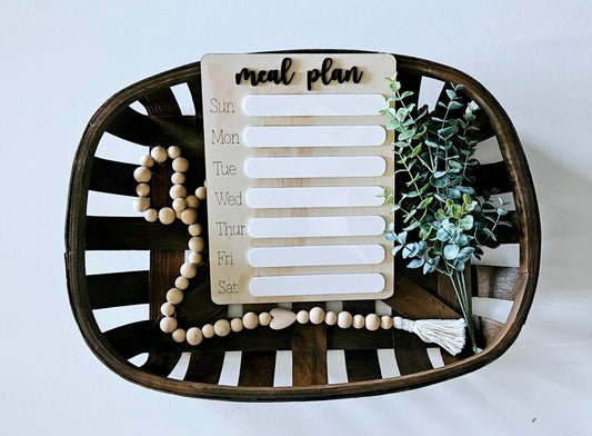 Acrylic Re-usable meal planner